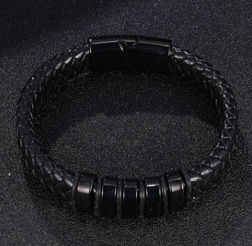 PrimeChain Silver Chain For Men Stainless Steel Square Silver Pendant With Black Leather Bracelet For Men Boys Love Gifts Combo