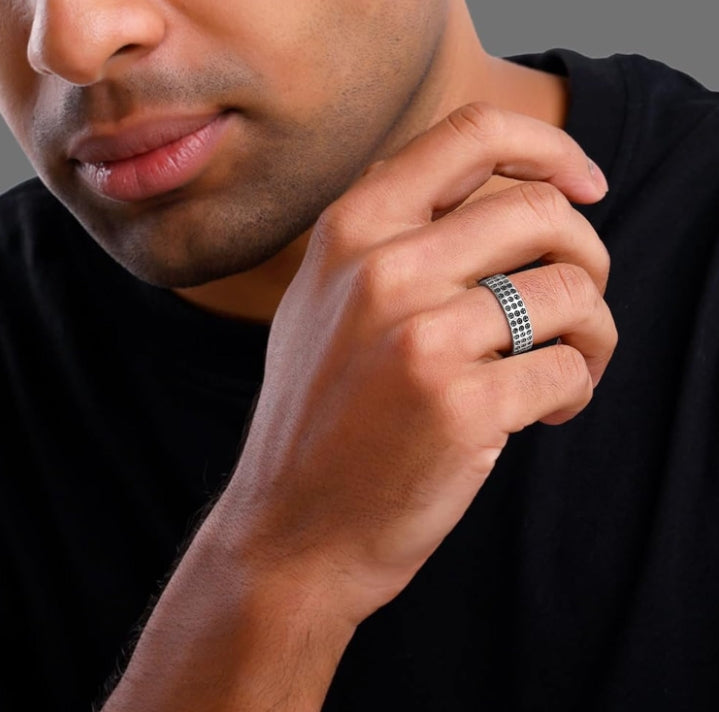 PrimeChain Silver Lucifer Ring For Him,Fixed Size,Indian | Gifts for Mens and Boys